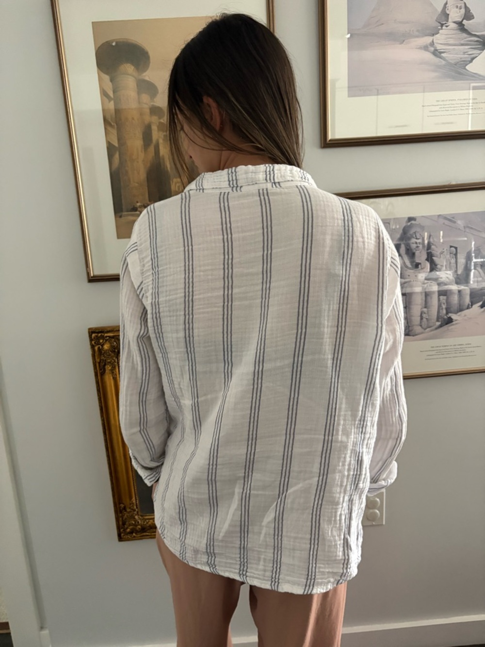 CP Shades White Striped Cotton Button Front Shirt Size S - Picture 5 of 12